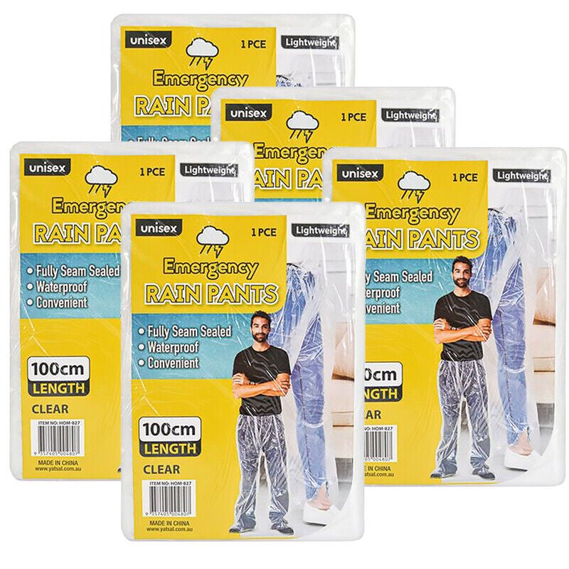 Buy Ozoffer 5x One Size Clear Rain Pant Trousers Disposable