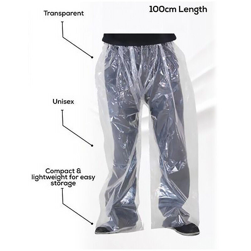 Buy Ozoffer 5x One Size Clear Rain Pant Trousers Disposable