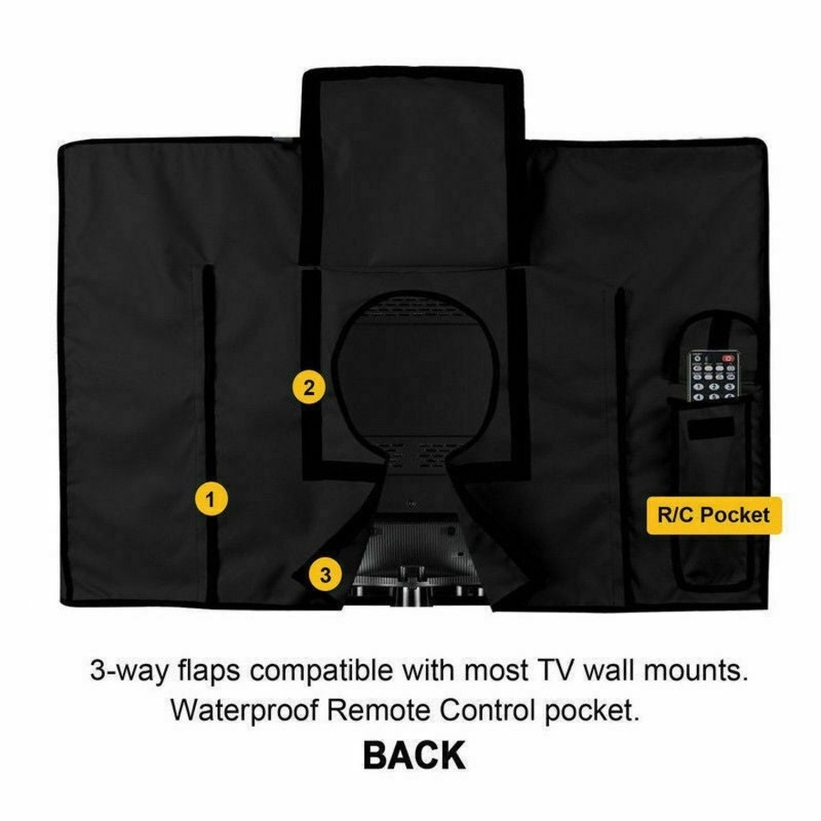 Ozoffer 60'- 65' Inch Waterproof TV Cover Outdoor Patio Flat Television Protector Black