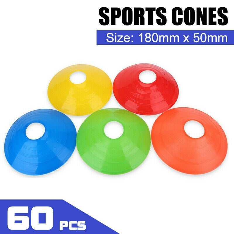 Ozoffer 60 Pack Sports Training Discs Markers Cones Soccer Rugby Fitness Exercise