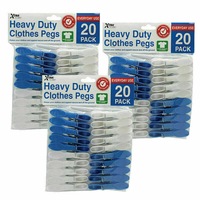 Ozoffer 60PCS Heavy Duty Plastic Laundry Clothes Pins Color Hanging Pegs Clips