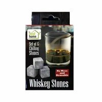 Ozoffer 6Pcs Ideal Home Whisky Rocks with Plastic Storage Bag Ice Cubes