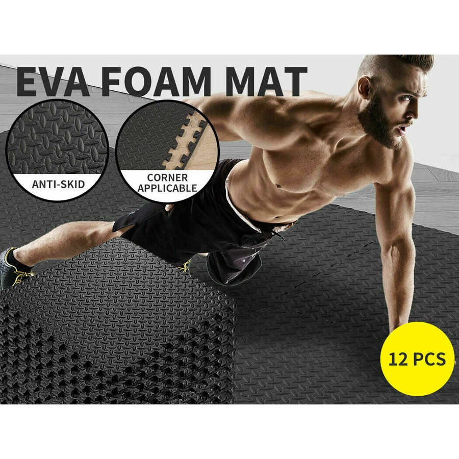 Ozoffer 6PCS x Interlocking Heavy Duty EVA Foam Gym Flooring Floor Mat