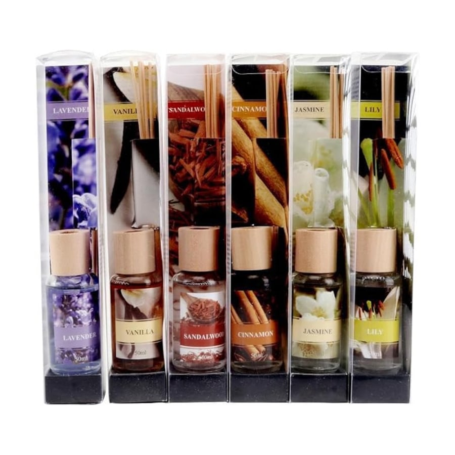 Ozoffer 6x Aromatherapy Reed Diffuser Home Fragrance Diffuser Bamboo 50ml