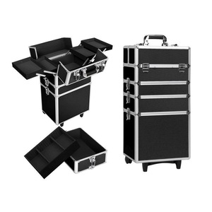 Ozoffer 7 In 1 Portable Cosmetics Beauty Makeup Case Box Carry Bag Organiser Trolley - Black