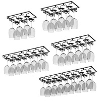 Ozoffer 8/6/5/4/3 Slots Wine Glass Rack Holder Hanger Hanging Bar Storage Drying Rack