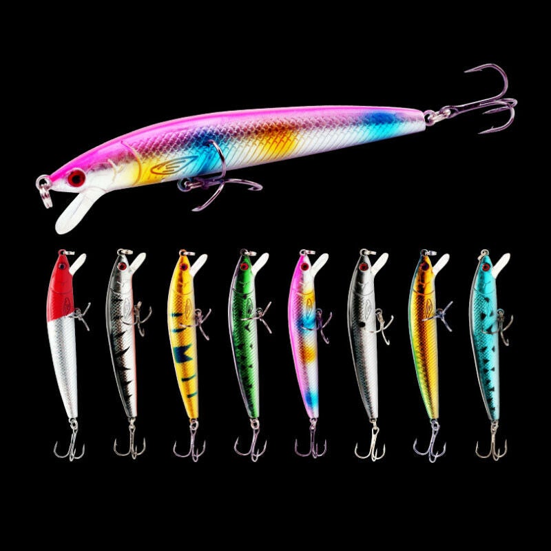Ozoffer 8 Minnow Fishing Lures Redfin Trout Cod Yellowbelly Bream Salmon Jacks Flathead