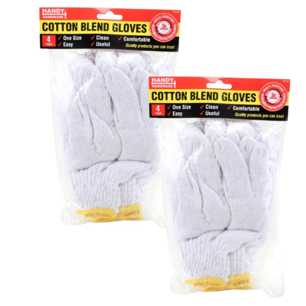 Ozoffer 8 PAIRS Cotton Gloves White Thick Wear resistant Labor Insurance Unbranded
