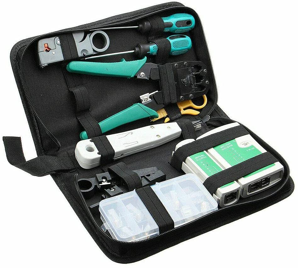 Ozoffer Analyzer Network Cable Tool Kit LAN Crimper Down Wire Stripper Cat5 6 RJ45 BAG