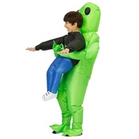 Ozoffer AU Scary Halloween Green Alien Inflatable Kid Costume Blow Up Suits Party Dress