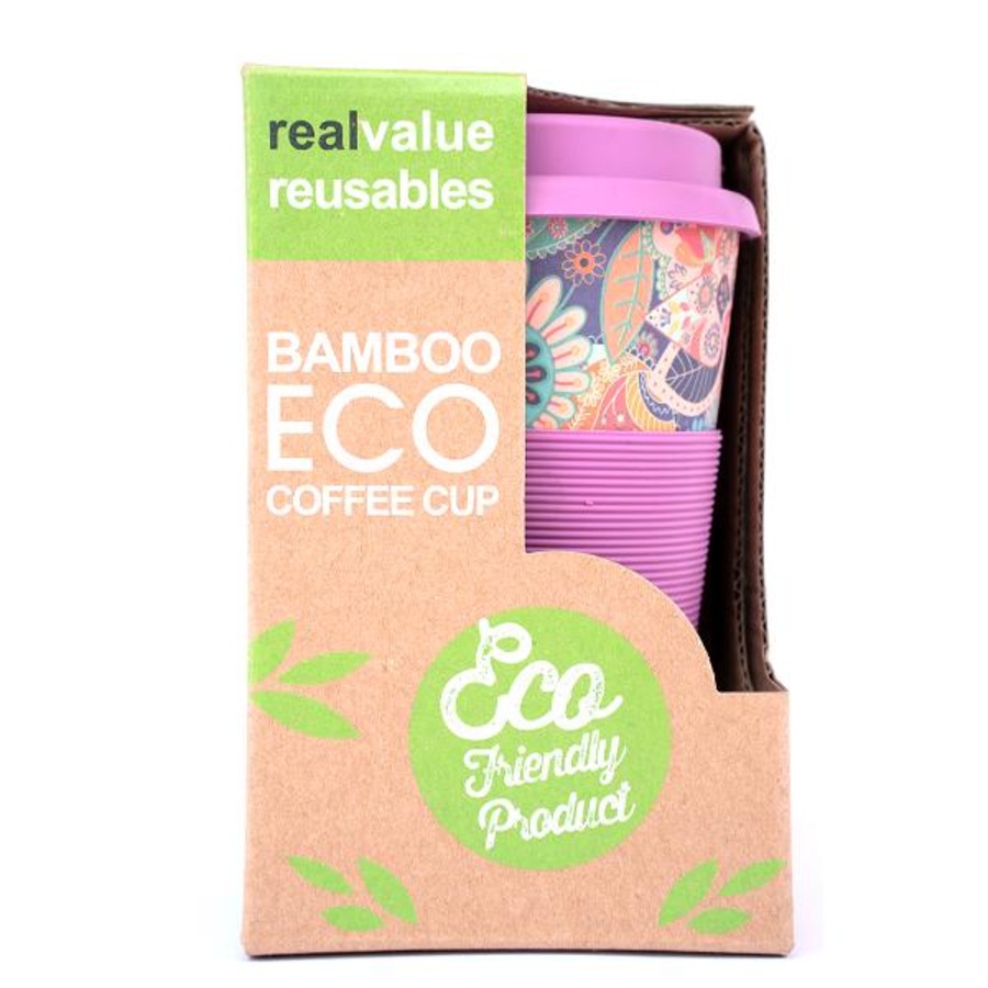 Ozoffer Bamboo Fibre Keep Cup Assorted Designs 400mL