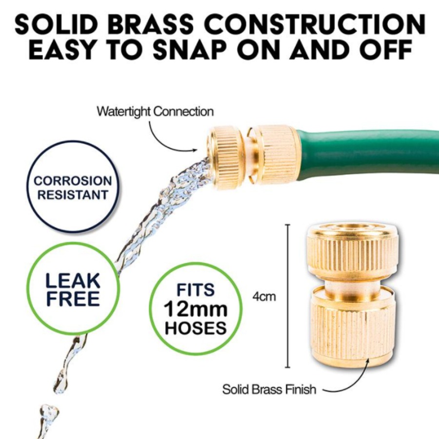 Ozoffer Brass Hose Connector Water Pipe Tube Fitting Garden Tap Adaptor Watertight