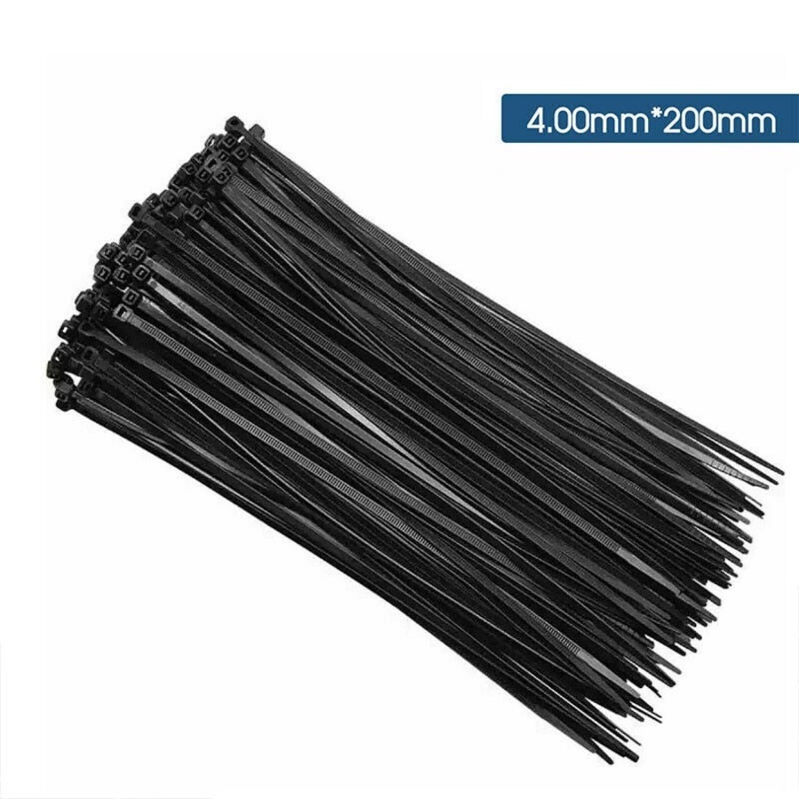 Ozoffer Cable Ties Zip Ties Strong Nylon UV Stabilised 200x Bulk Black Cable Tie 4x200mm