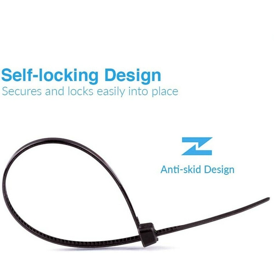 Ozoffer Cable Ties Zip Ties Strong Nylon UV Stabilised 200x Bulk Black Cable Tie 4x200mm