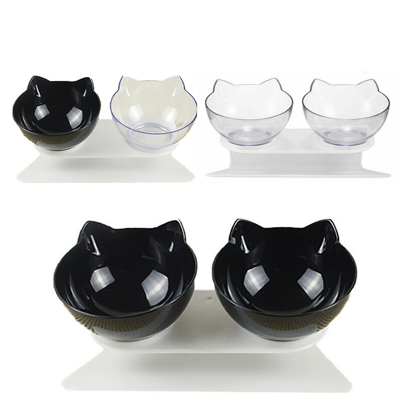 Buy Ozoffer Double Cat Bowl Pet Bowls Stand Dog Elevated Feeder Food Water Raised Lifted MyDeal