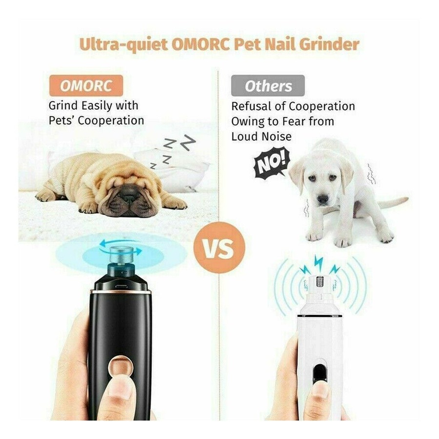 Ozoffer Electric Dog Toe Nail File Grinder Clippers Pet Cat Claw Grooming Trimmer Tools