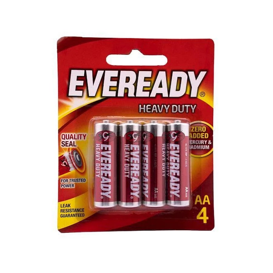 Ozoffer Eveready AA Heavy Duty Battery 4 Pack