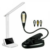 Ozoffer Foldable Touch Desk Lamp USB Ports & 7 LED Reading Light USB Rechargeable Set