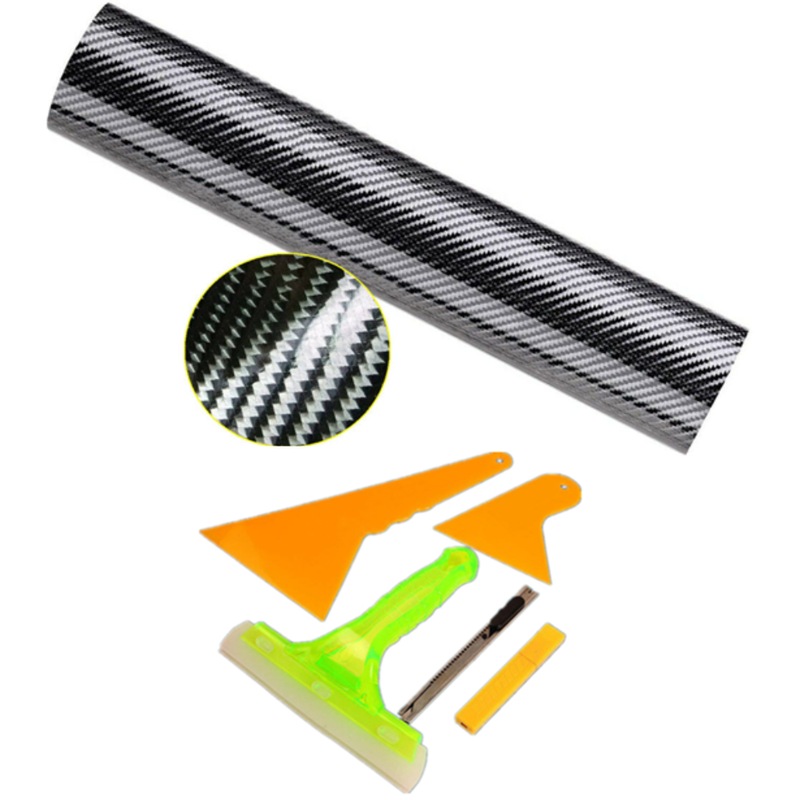 Buy Ozoffer Gloss Black 6D Carbon Fibre Fiber Vinyl Car Wrap Air Release Film&Tinting Tools MyDeal