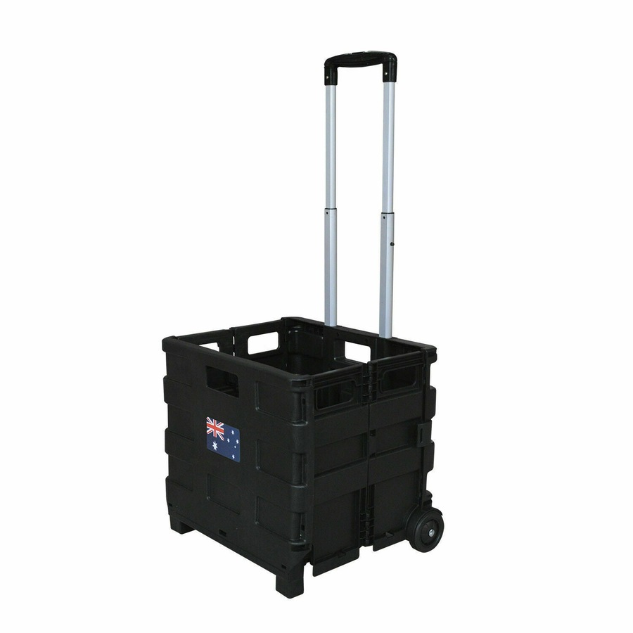 Ozoffer Grocery Basket Foldable Shopping Cart Trolley Pack & Roll Folding Crate Portable