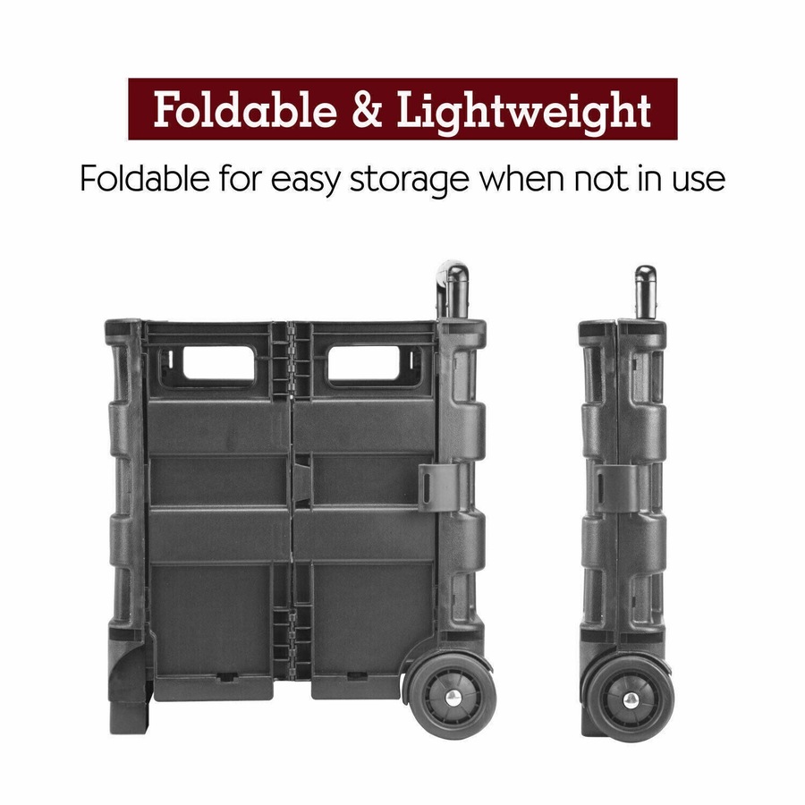 Ozoffer Grocery Basket Foldable Shopping Cart Trolley Pack & Roll Folding Crate Portable