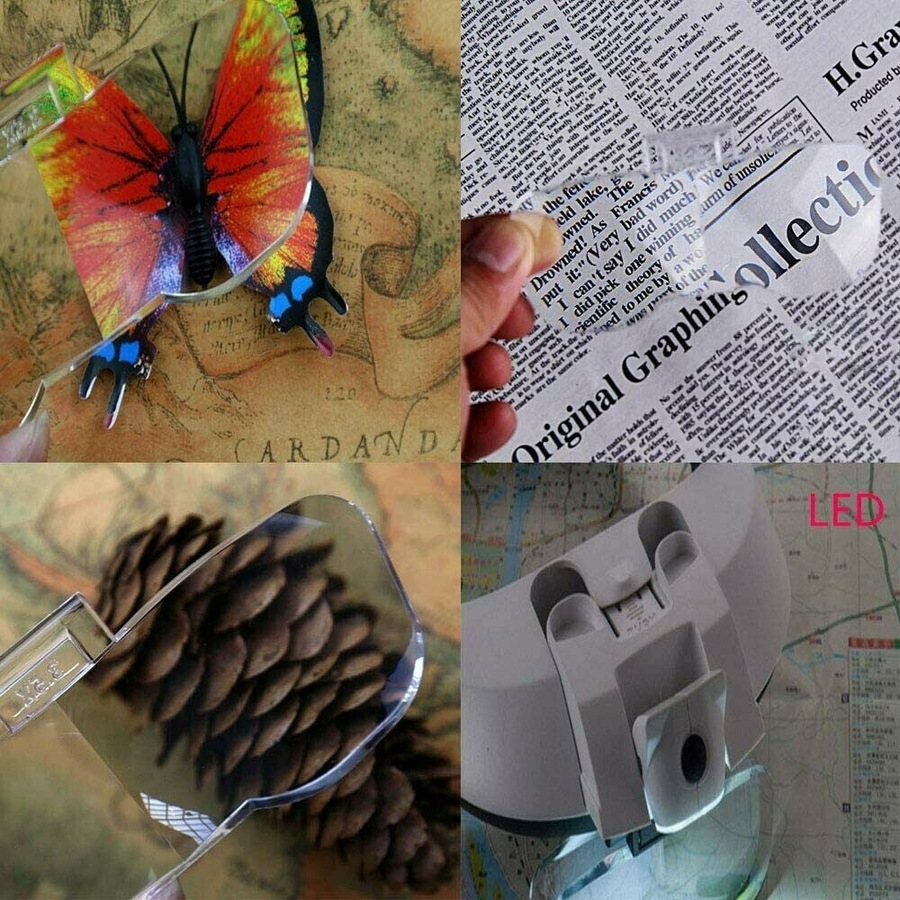 Ozoffer Headband Magnifier 2 LED Lamp Light Jeweler Head Mounted Magnifying Glass Loupe