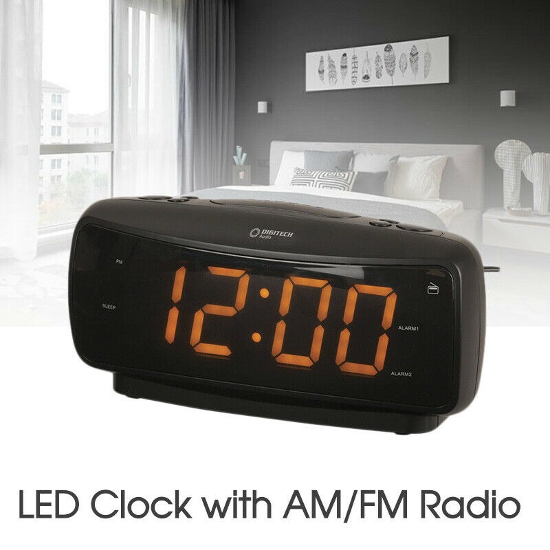 Buy Ozoffer LargeDigit Alarm Clock with AM/FM Radio Amber Dual Alarm