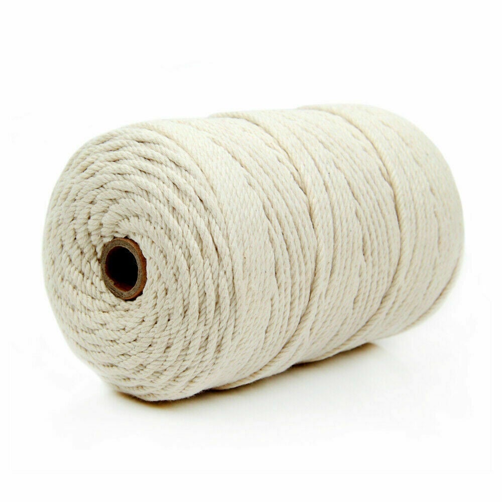 Ozoffer Macrame Rope Natural Beige Cotton Twisted Cord Artisan Hand Craft