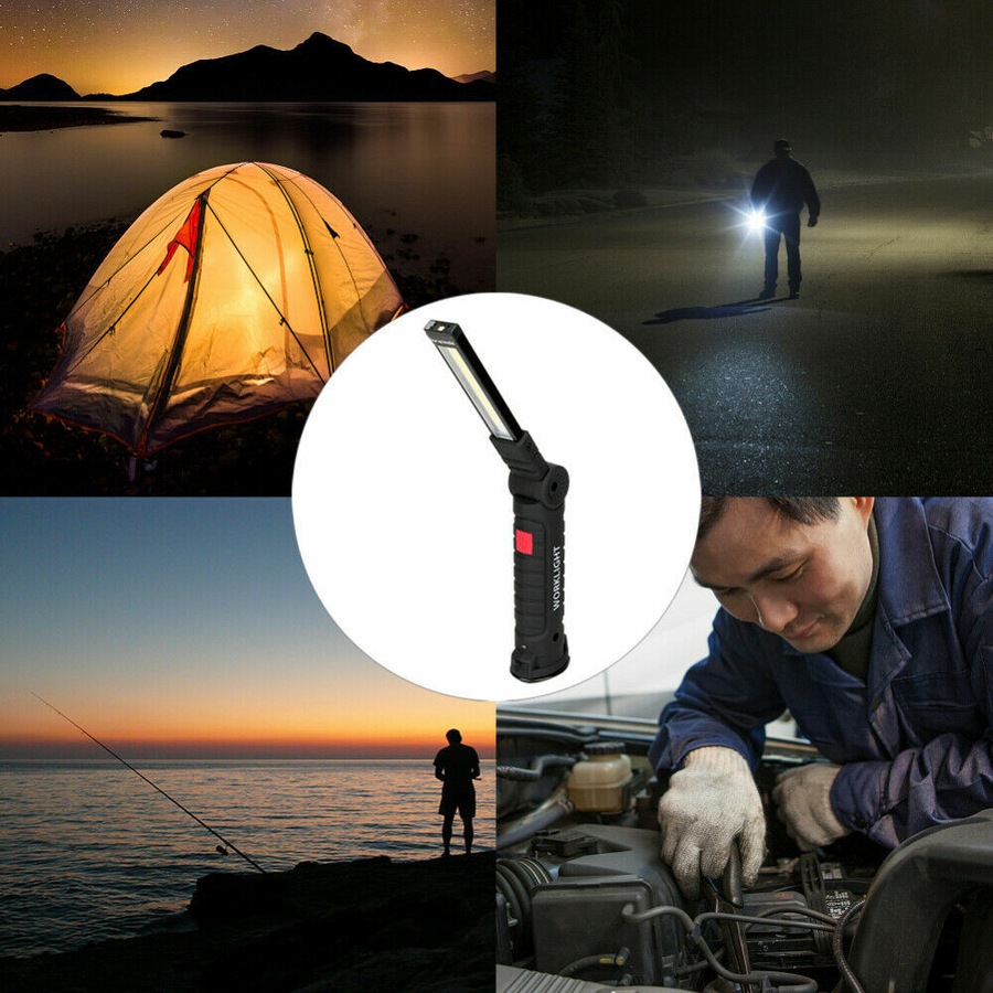OZoffer Magnetic COB+LED Rechargeable Torch Inspection Lamp Cordless Workshop Work Light