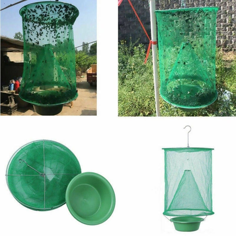 2/4/8 Reusable Fly Trap Insect Killer Net Cage Trap Ranch Pest