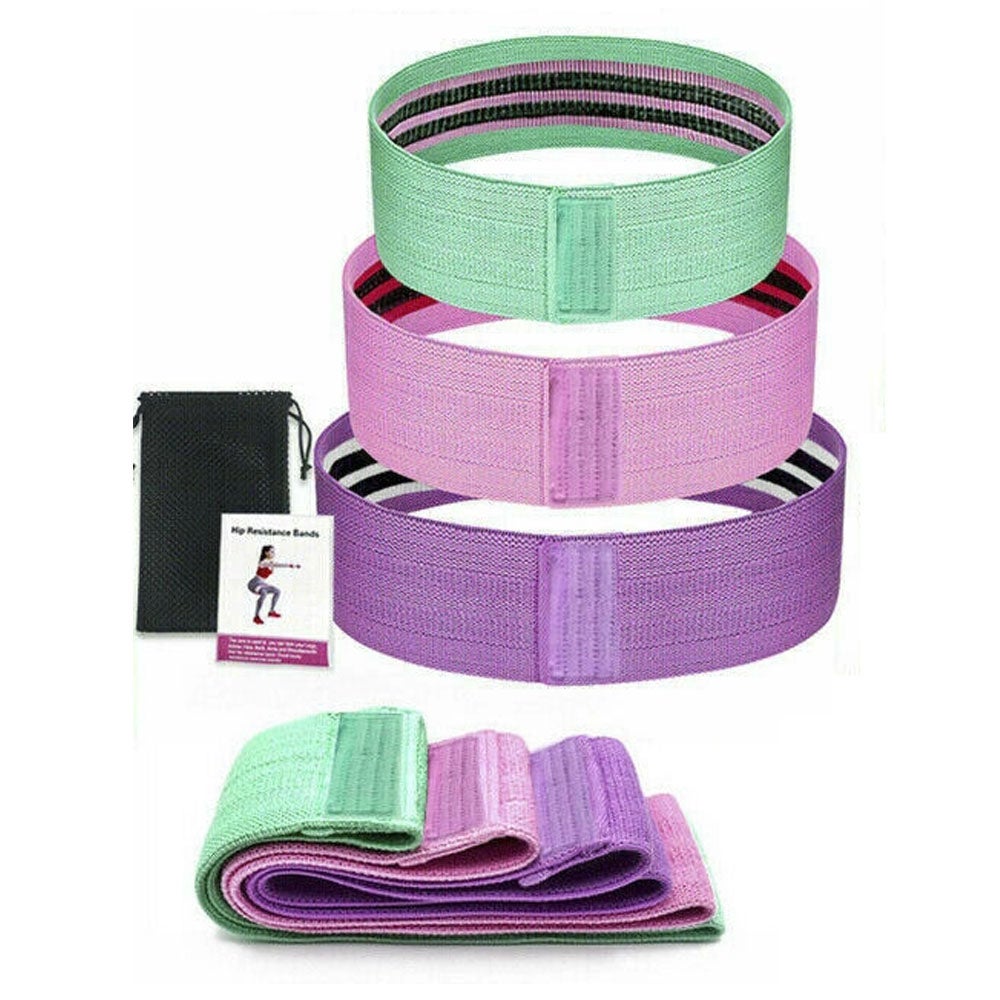 Ozoffer Resistance Booty Bands Set 3 Hip Circle Loop Bands Workout Exercise Guide & Bag