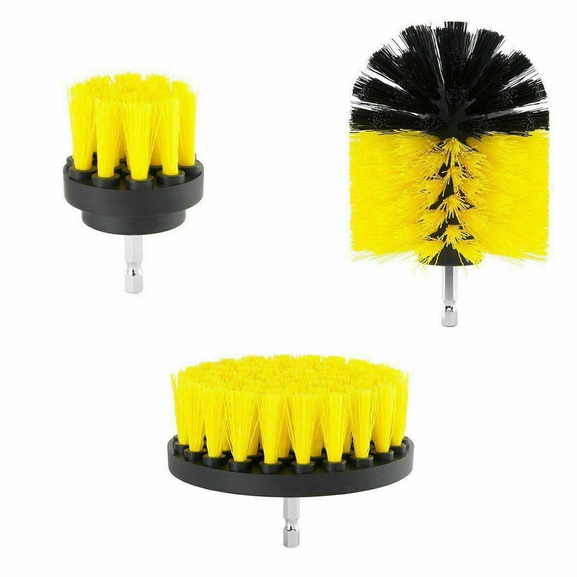 Ozoffer Scrubber Grout Power Cleaning Drill Brush Tub Cleaner Combo Tool Kit Yellow