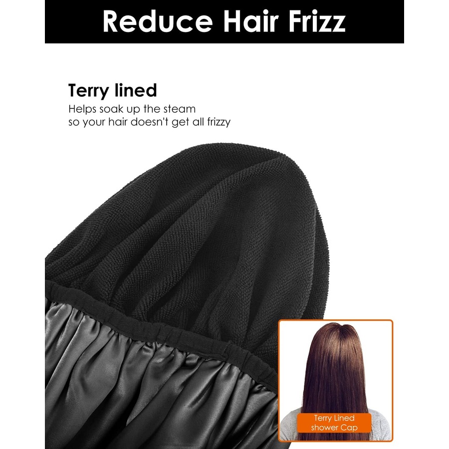 Ozoffer Shower Cap Satin with Microfiber Lining 32cm Diameter