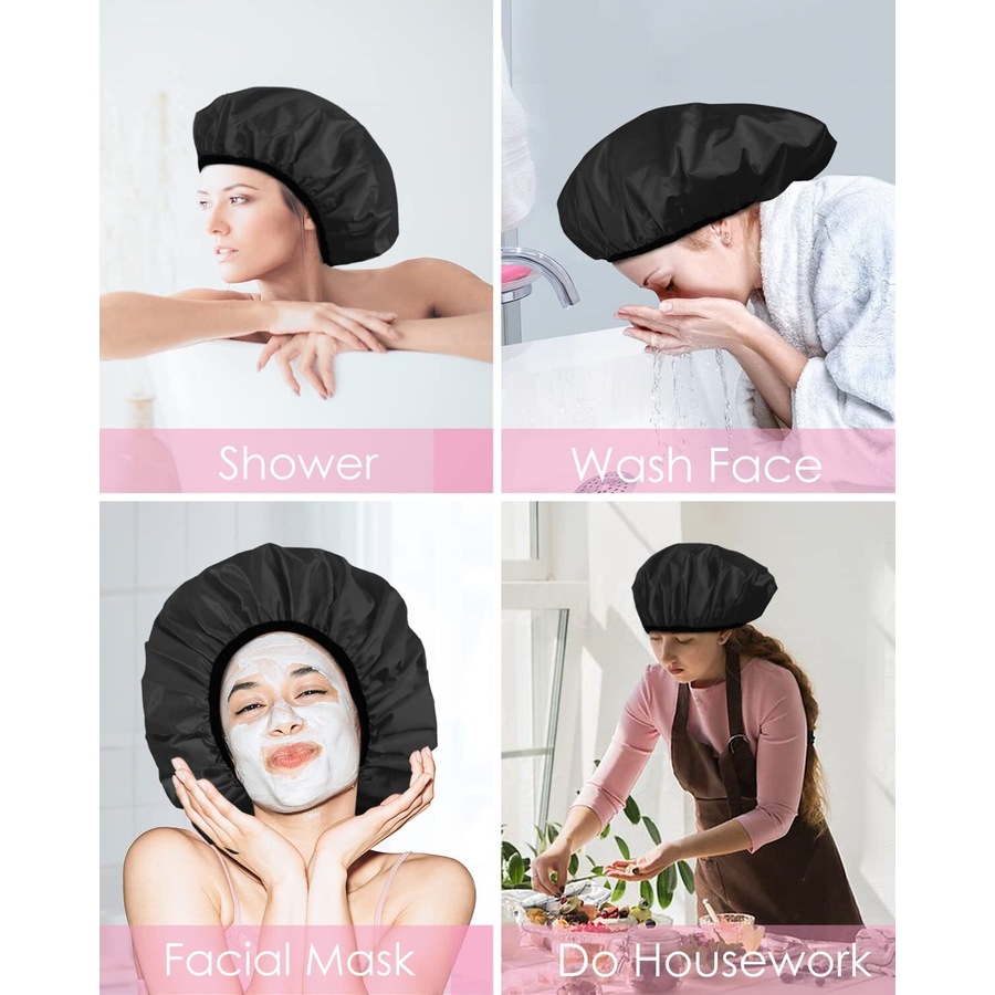 Ozoffer Shower Cap Satin with Microfiber Lining 32cm Diameter