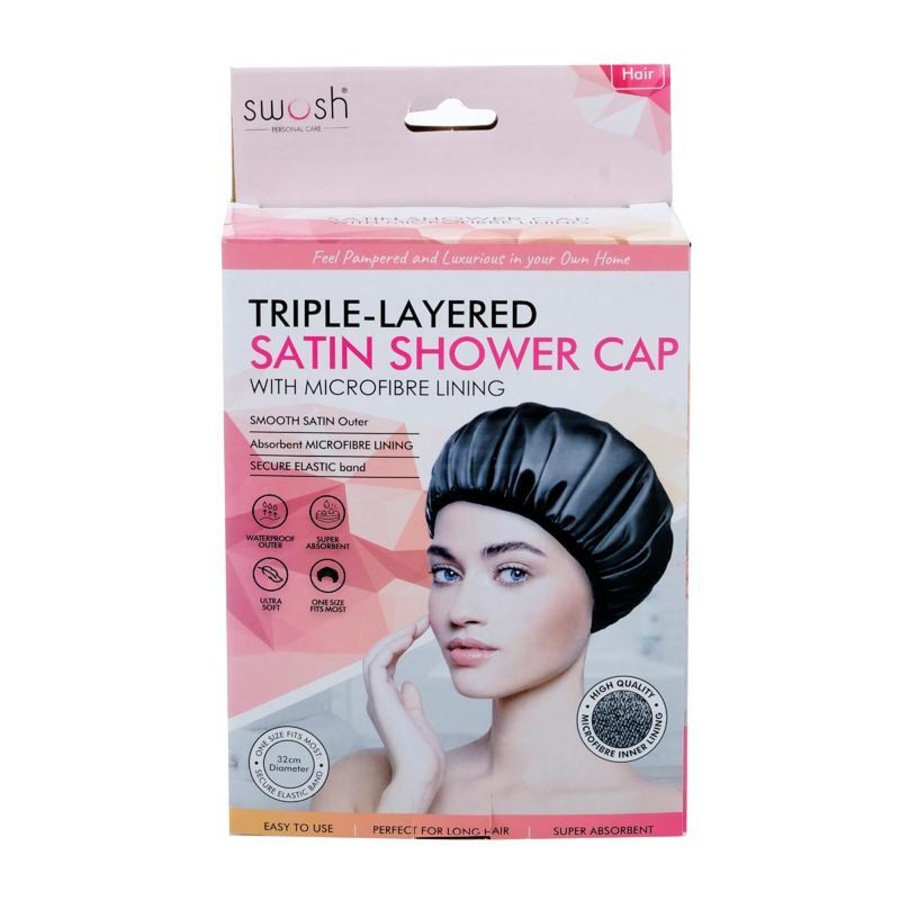 Ozoffer Shower Cap Satin with Microfiber Lining 32cm Diameter