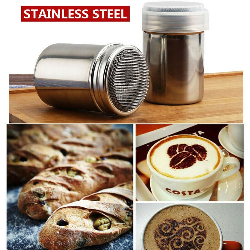 Ozoffer Stainless Steel Icing Sugar Cocoa Coffee Shaker Flour Duster