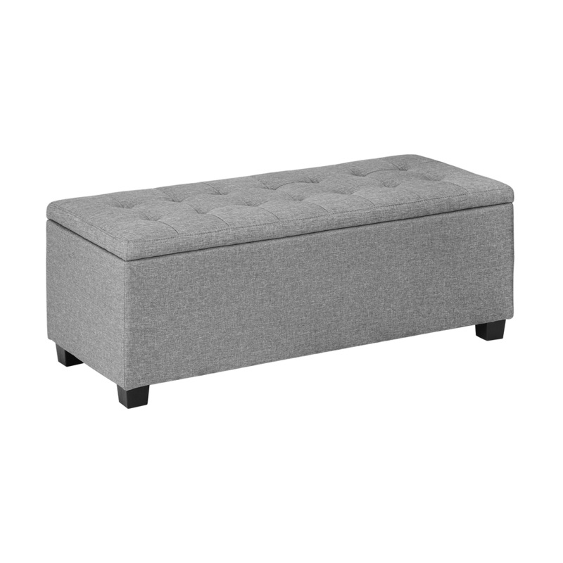 Buy Ozoffer Storage Ottoman Blanket Box Faux Linen Chest Toy Foot Stool