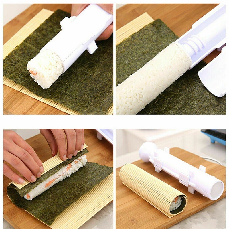 Ozoffer Sushi Tube Kit Machine Apparatus Rolling Rice Roller Mold DIY Maker  Tool Kitchen