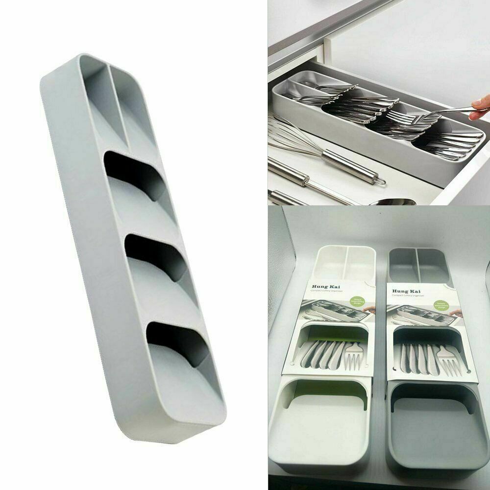 Ozoffer Tray Insert Cutlery Spoon Utensil Divider Organizer Kitchen Drawer Compact S4
