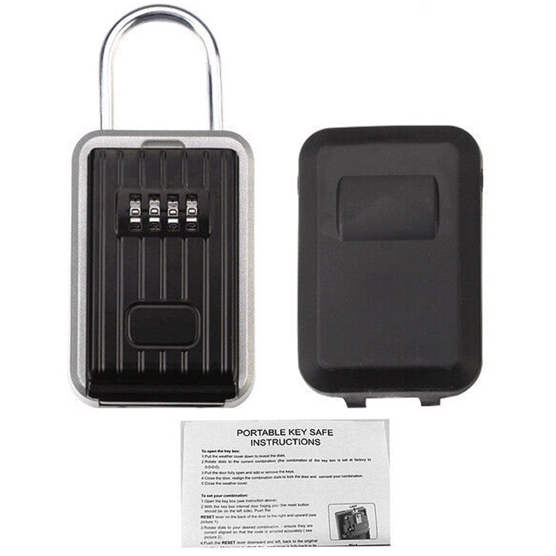 Ozoffer Wall Mounted Key Safe Box 4Digit Outdoor Storag Organizer Password