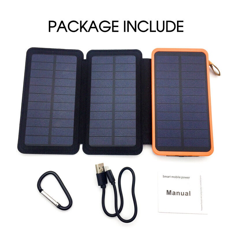 300000mAh Dual USB Portable Solar Battery Charger Solar Power bank