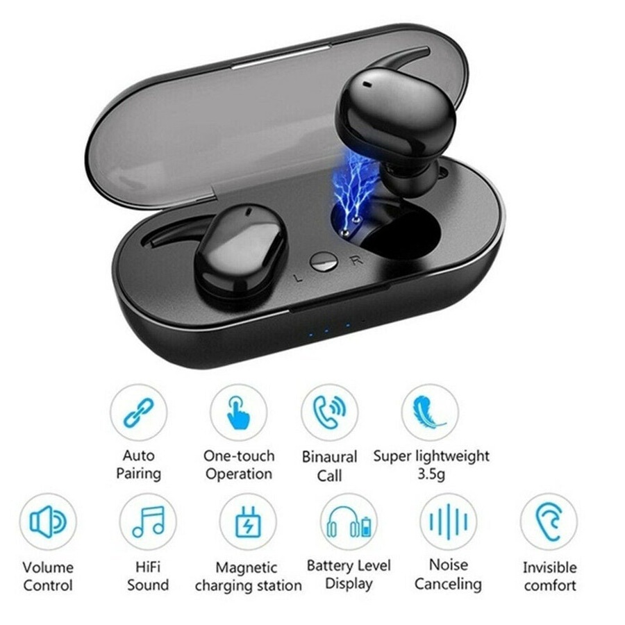 Ozoffer Wireless TWS Earbuds Bluetooth 5.0 Earphones Mini In-Ear Stereo Sports Headset