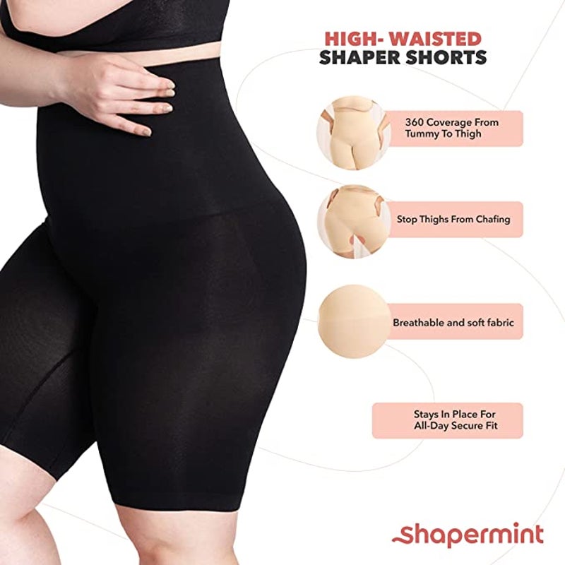Buy Women�s Black Empetua High Waisted Shaper Shorts 3XL Shapermint Tummy  Control - MyDeal