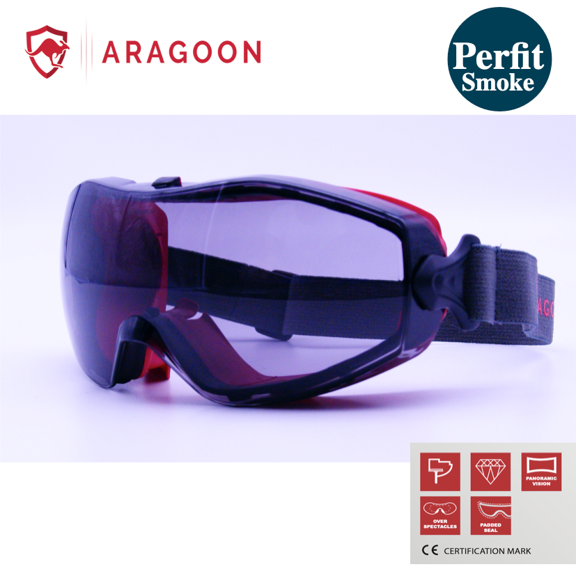 PERFIT Smoke ARAGOON Safety Goggles Glasses Anti Scratch Anti Fog Polycarbonate