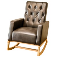 Holly Rocking Chair - Brown Air Leather