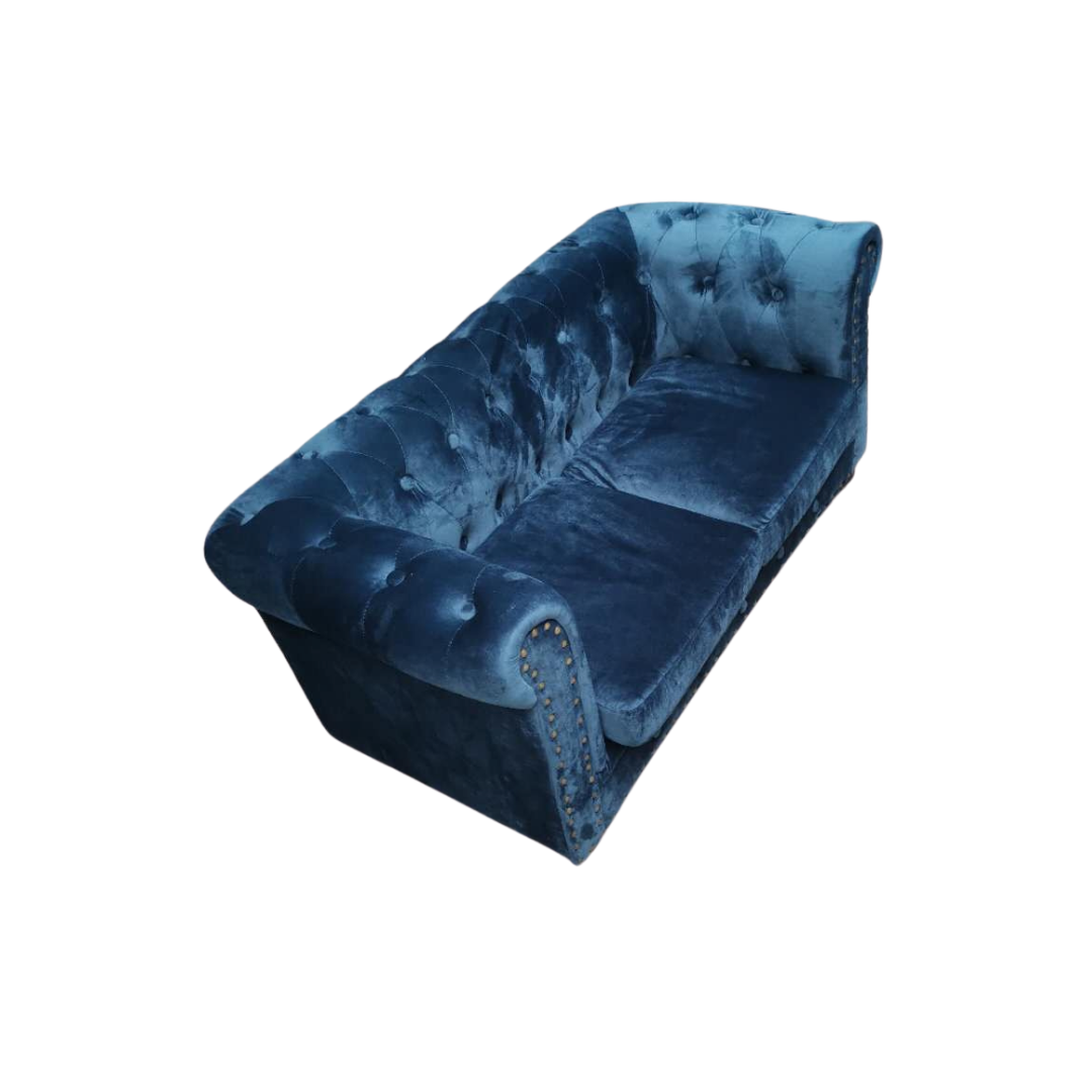 Kids Mini Chesterfield Style Couch - Blue Velvet