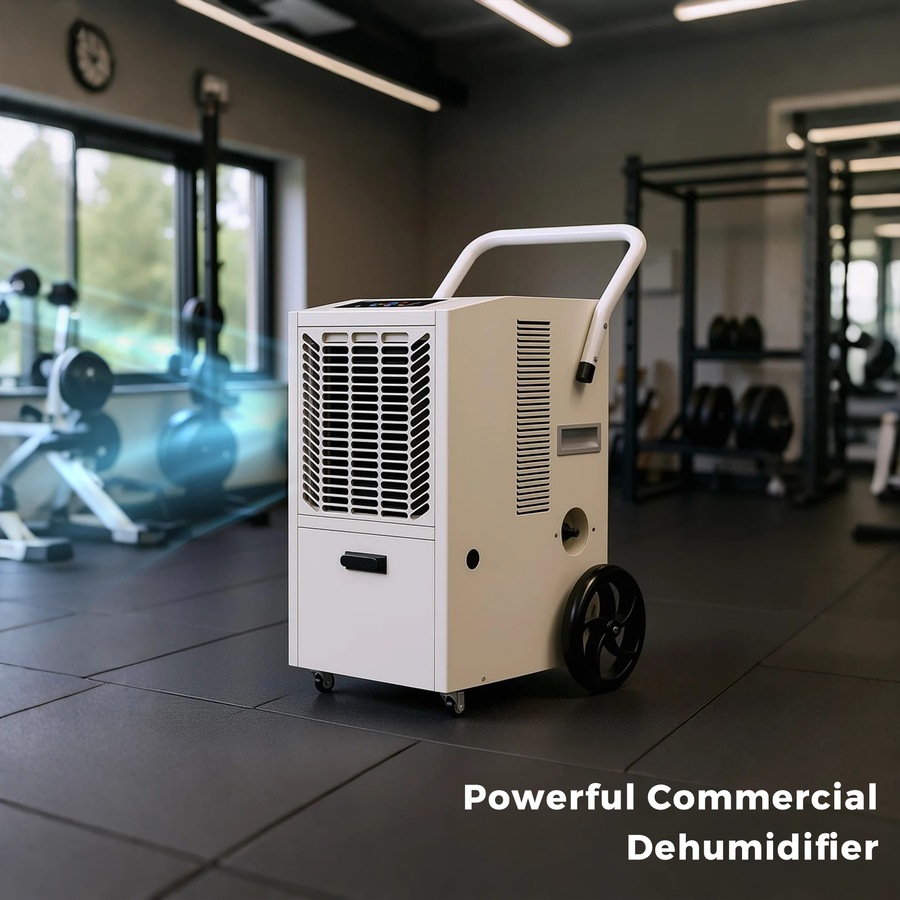 ADVWIN 55L Commercial Dehumidifier, Powerful Large Dehumidifier for Home, Basement, Office & Warehouse, Auto Drain, 24H Timer, Digital Display, Continuous Operation