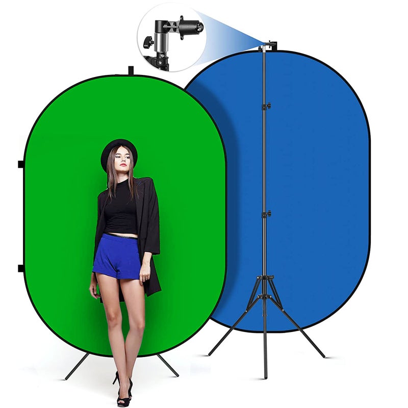 mydeal.com.au | 2-in-1 Blue-Green Collapsible Backdrop Kit