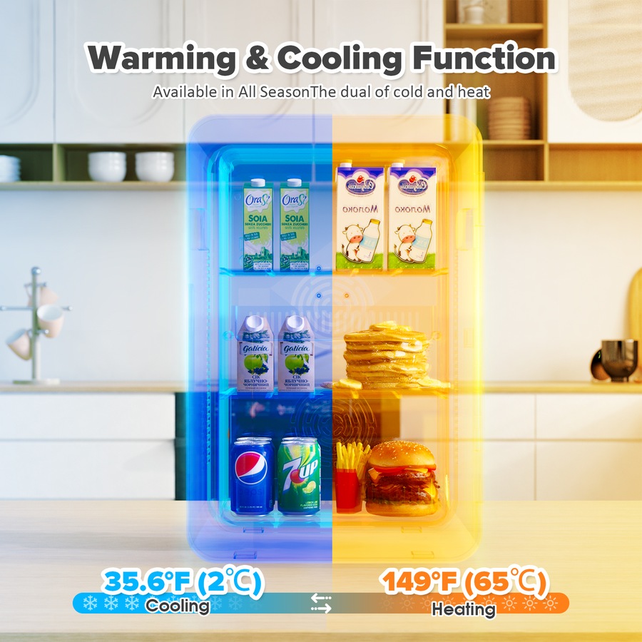 Advwin 22L Mini Fridge, Portable Car Fridge Makeup Refrigerators AC/DC Powered Cooler and Warmer