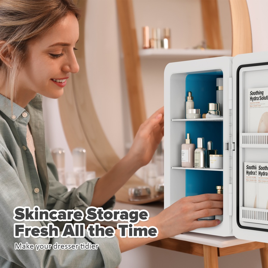 Advwin 22L Mini Fridge, Portable Car Fridge Makeup Refrigerators AC/DC Powered Cooler and Warmer